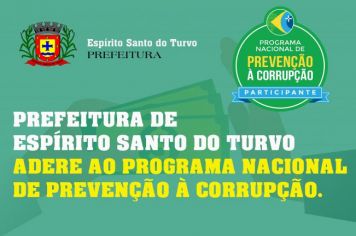 Prefeitura de Espírito Santo do Turvo adere ao Programa Nacional de Prevenção à Corrupção