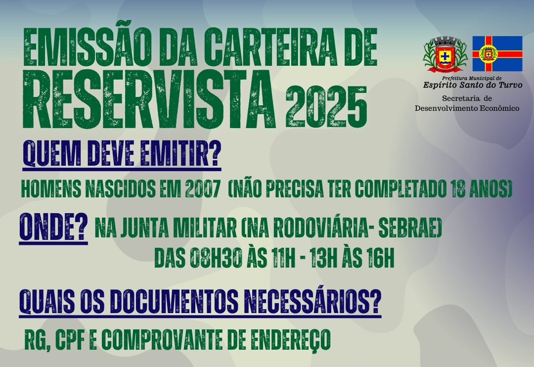 EMISSÃO DA CARTEIRA DE RESERVISTA 2025